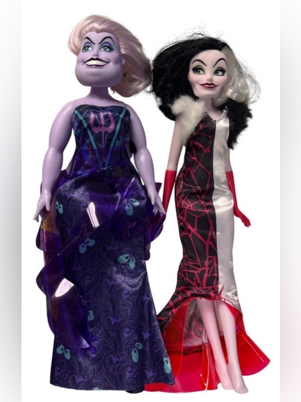 DISNEY - VILLAINS COLLECTION - URSULA THE SEA WITCH & CRUELLA DOLLS